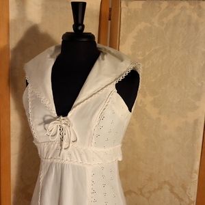 70's White Eyelet Gown